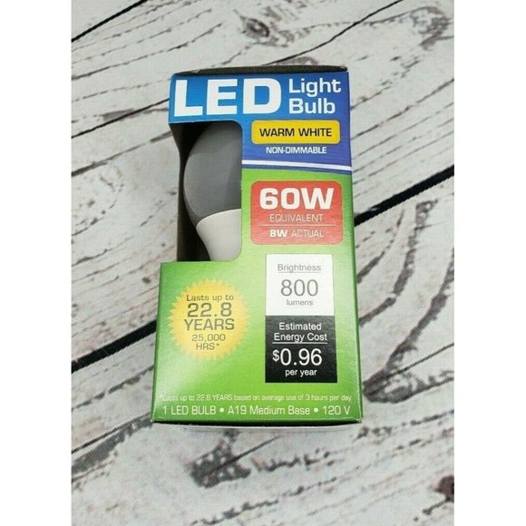 2 60 Watt LED Warm White Light Bulb - Picture 2 of 8